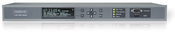 Lantime M600 har 4 st Ethernet portar (10/100baseT) och IRIG utgång. Större display (VFD, 256x64 dots) 